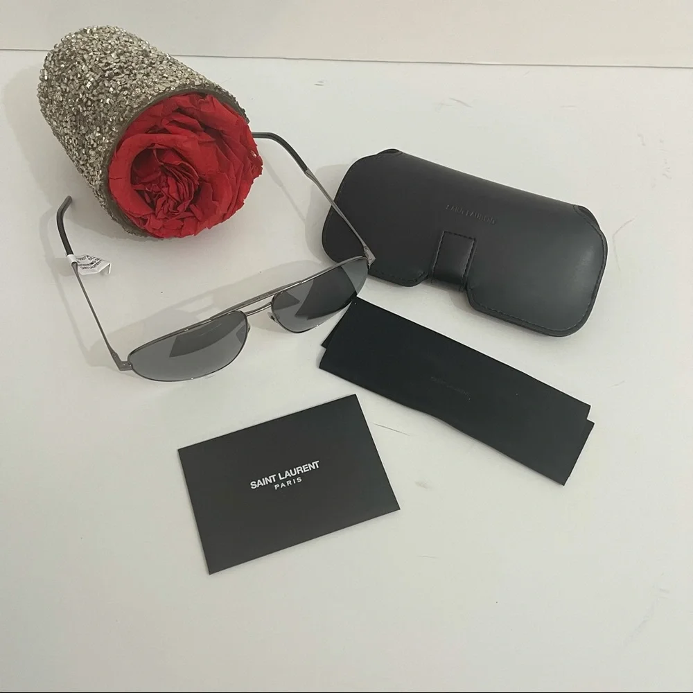 Saint Laurent Authentic 60MM Square Sunglasses New - Picture 5 of 15